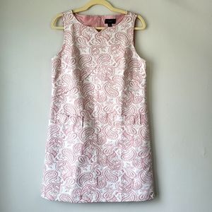Victoria Beckham Target blush paisley jacquard sleeveless shift dress Sz M